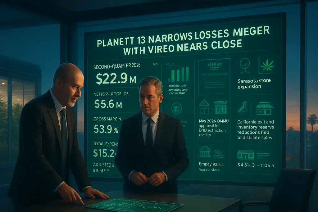 Planet 13 Narrows Losses as Merger With Vireo Nears Close